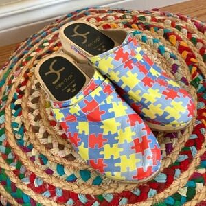 Cape Clogs puzzle wood clogs made in Sweden  38